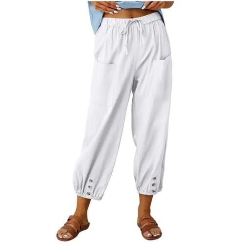 Soulolo Weite Damenhose Sommerhose Damen Female Hose mit weitem Beinschnitt Elegant Lockere Hosen mit Weite Bein High Waist Baggy Freizeithose von Soulolo