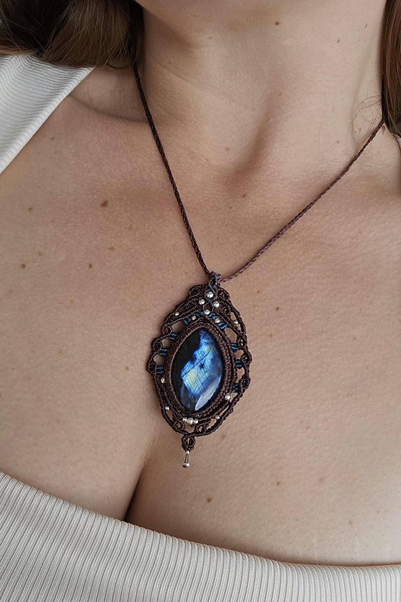 Labradorit Halskette Boho Silber Labradorit Halskette Boho Silber von SoulpiecesbyAmelie