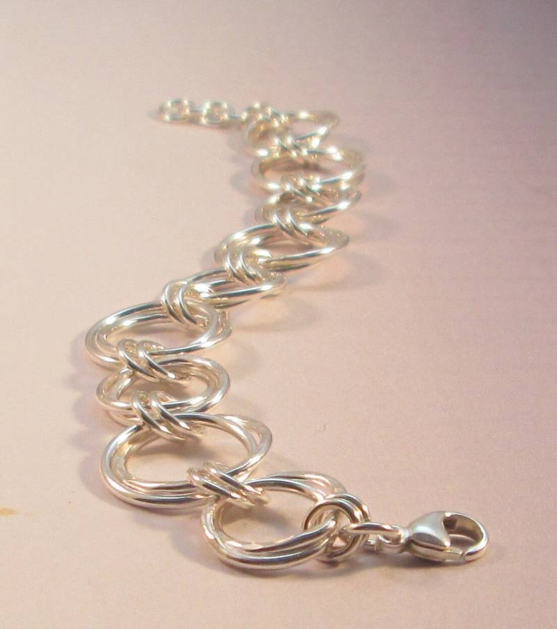 Bt616 - Sterling Silber Doppel Link Armband von SoulsJourneyJewelry