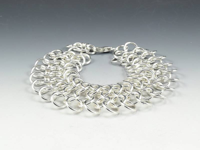 Btm16 - Sterling Silber Chainmaille Armband von SoulsJourneyJewelry