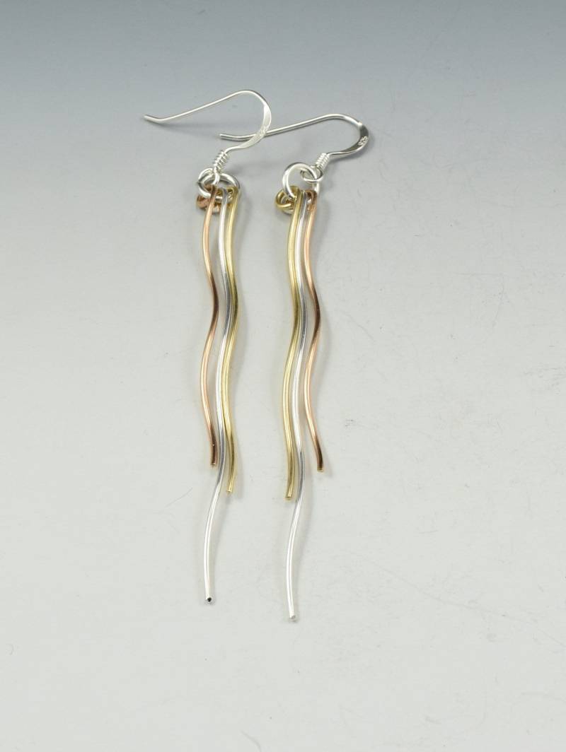 Ea601Rg - Dreifarbige Spiral-Ohrringe von SoulsJourneyJewelry