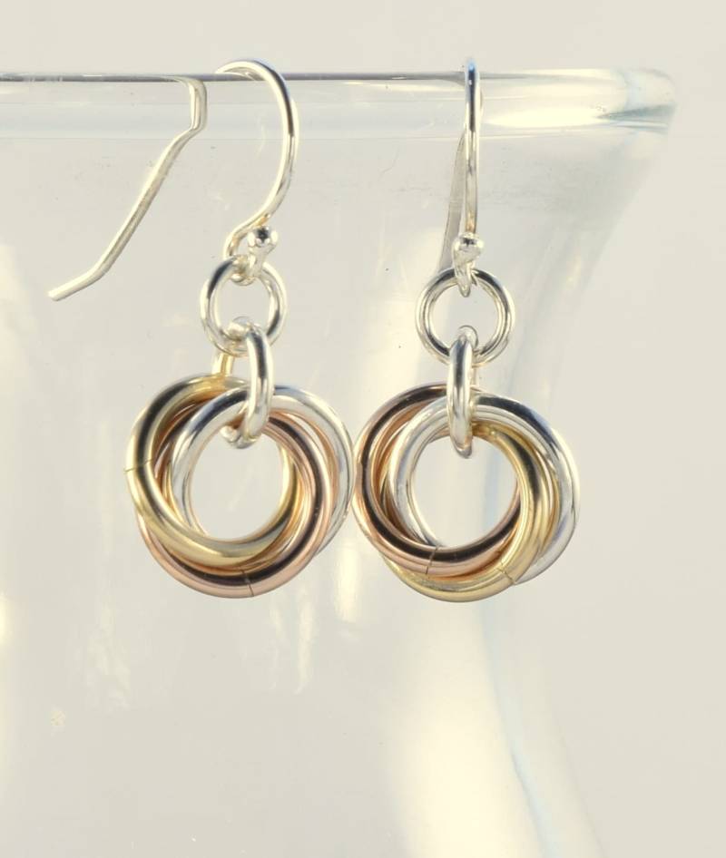 Eafl8 - Sterling Silber/14K Gelb & Rose Gold-Fill Blumenohrring von SoulsJourneyJewelry