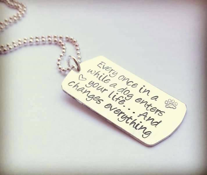 Pe705 - Sterling Silber Hundemarke Mit Hund Zitat von SoulsJourneyJewelry