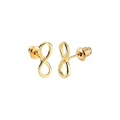 Soulsisters Lieblingsschmuck Infinity Ohrstecker in elegantem Doppelacht Motiv als Zeichen der Unendlichkeit - 18k vergoldet von Soulsisters