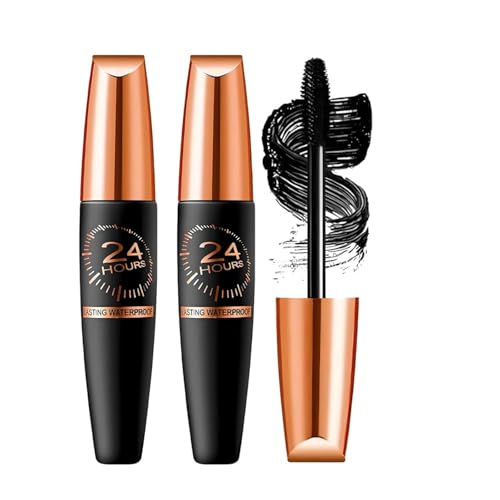 4D Waterproof Silk Fibre Thick Lengthening Mascara, Cordialk Mascara, 4D Silk Fiber Lash Mascaras 24H Long Lasting Waterproof Liquid Lash Extensions, Volume Smudge-Proof Dirt-Resistant (Black, 2pcs) von Soumiey