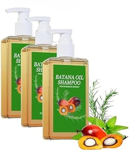 Batana Oil Shampoo,Shampoo De Batana Para La Caida Del Cabello,Natural Hair Loss Shampoos with Rosemary Extract,Nourishing & Regenerating Hair-Soft and Fluffy for Men & Women (3pcs) von Soumiey