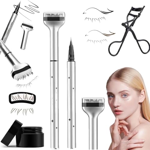 Bottom Eyelash Stamp Kit,Waterproof & Lasting Lower Lash Stamp Set,2 in 1 Eyeliner Bottom Brown Lashes,Natural Eye Makeup Tool Look DIY for Beginners by,Lower Eyelash Stamper with Ink (Brown*1) von Soumiey