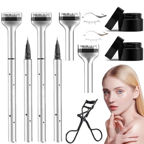 Bottom Eyelash Stamp Kit,Waterproof & Lasting Lower Lash Stamp Set,2 in 1 Eyeliner Bottom Brown Lashes,Natural Eye Makeup Tool Look DIY for Beginners by,Lower Eyelash Stamper with Ink (Mix*2) von Soumiey