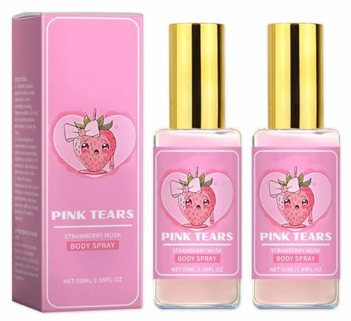 Pink Tears Body Mist, strawberry perfumes for women, Long Lasting Refreshing Aroma, Hydrating Lightweight (2pcs) von Soumiey