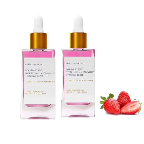 Strawberry Vanilla After Shave Oil, Truly Soft Serve After Shave Oil, after shave perfume oil, Truly After Shave Oil Strawberry, Women for Smooth Skin, Prevent Ingrown Hairs & Dryness (2pcs) von Soumiey