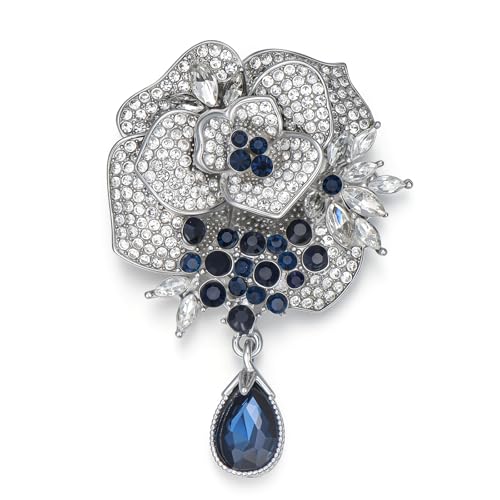 Soumimi Blumen-Brosche für Damen, Strass-Kristallperle, Brosche, Anstecknadel, Zubehör, Geschenk für Mutter, Ehefrau, Metall, Strass Soumimi Blumen-Brosche für Damen, Strass-Kristallperle, Brosche, Anstecknadel, Zubehör, Geschenk für Mutter, Ehefrau, Metall, Strass von Soumimi