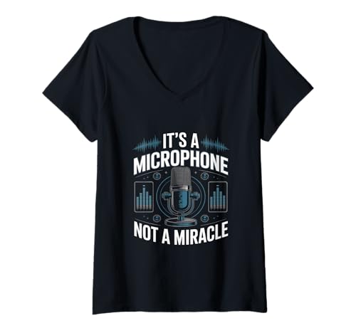Damen It's A Microphone Not A Miracle Audio Engineer T-Shirt mit V-Ausschnitt von Sound Design Audio Tech