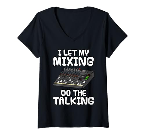 Damen Ich lasse mein Mischen sprechen, Tontechniker introvertiert T-Shirt mit V-Ausschnitt Damen Ich lasse mein Mischen sprechen, Tontechniker introvertiert T-Shirt mit V-Ausschnitt von Sound Engineer Musician Introvert By DoodleRob