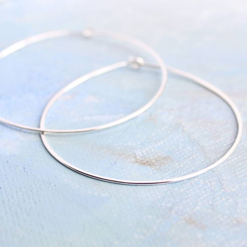 Silberne Creolen, Große Sterling Silber Creolen 2 "Dünne Ohrringe, Ohrringe Silberne Creolen, Große Sterling Silber Creolen 2 "Dünne Ohrringe, Ohrringe von SoundsofSilver