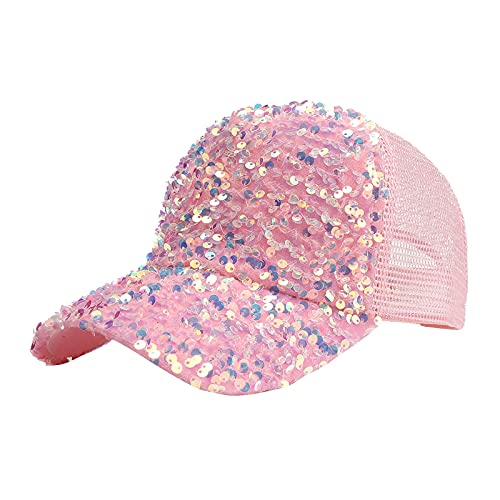 Basecap Herren Damen Sommer Netz Glitzer Retro Sommer Cappy Atmungsaktiv Running Kappe Outdoor Hip-Pop Polocap Sonnenhut Sportkappe Sommercap von Soupliebe