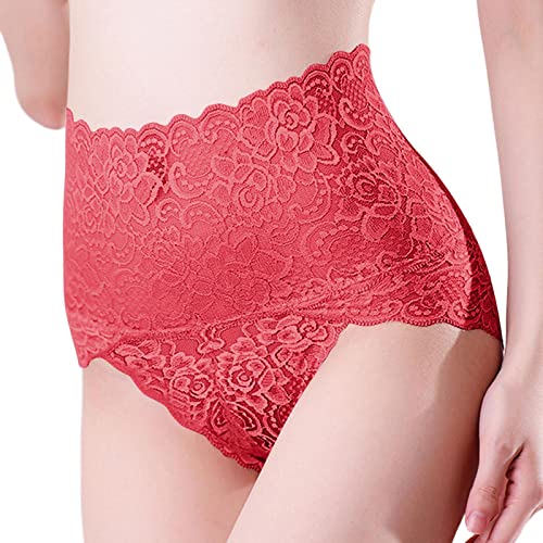 Bauchweg Slips Damen Spitze High Waist Nahtlos Taillenslip Basic Bequem Damenslips Sexy Invisible Unterhose Stretch Frauen Atmungsaktiv Unterwäsche Panty Hipster Höschen von Soupliebe