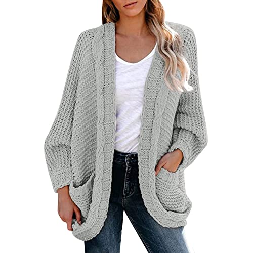 Cardigan Damen Sommer Einfarbig Pullover Mädchen Frühherbst Sommerjacke Bolero Strickjacken Schulterjacke Kleidung Bügel Jacke Fashion Langarm Dünne Jacke Bomberjacke Jacken von Soupliebe