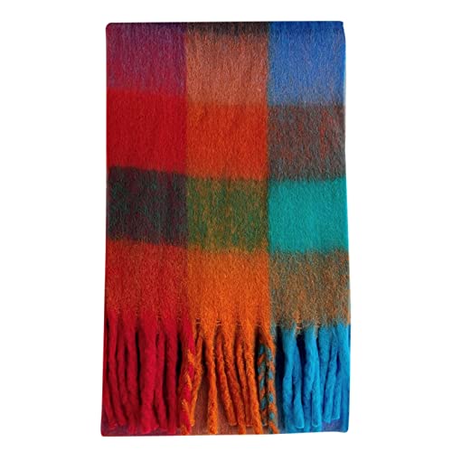 Cashmere Schal Damen Bunt Oversized Schlauchschal Schals Kariert Musselin Halstuch Scarf Herbst Winter Streifen Plaid Karo Tartan Kuschelig Schal von Soupliebe