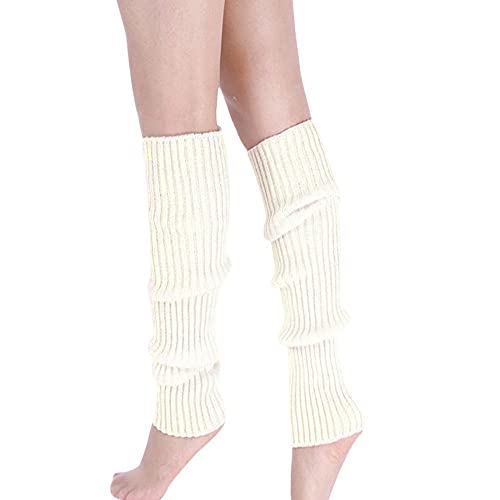 Damen Beinstulpen Gerippte Beinlinge Socken Lange Beinwärmer Stiefel Knöchelwärmer für 80er Jahre Party Tanz Schweißbänder Set und Haarring für Die Meisten Frauen von Soupliebe