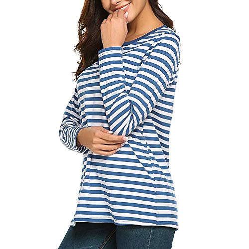 Damen Ringelshirt Rot-Weiss Karneval Langarm Gestreiftes Shirt Rundhals Pullover Oberteil Sweatshirt Bluse Tops von Soupliebe