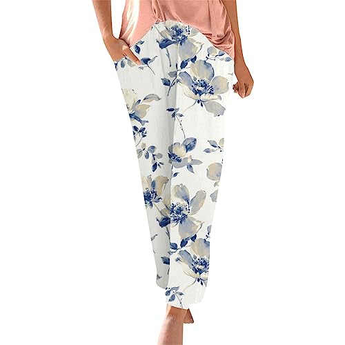 Sommer Hosen Damen Sommer Haremshose Schlupfhose Boho Strandhose Sommerhose Leicht Freizeithose Loose Frauen Hose mit Taschen Stoffhose Jogginghose Lockere Luftig Sommerhosen Culottes Hosen von Soupliebe