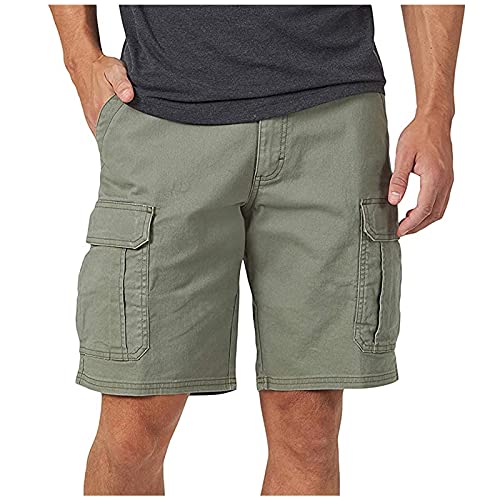 Herren Cargo Shorts Baumwolle Kurze Hose Casual Einfarbig Cargohose Sommer Bermuda Short Mit 6 Taschen Sommerhose Elastischer Bund Sporthose Regulär Fit Freizeithose Laufshorts Männer von Soupliebe