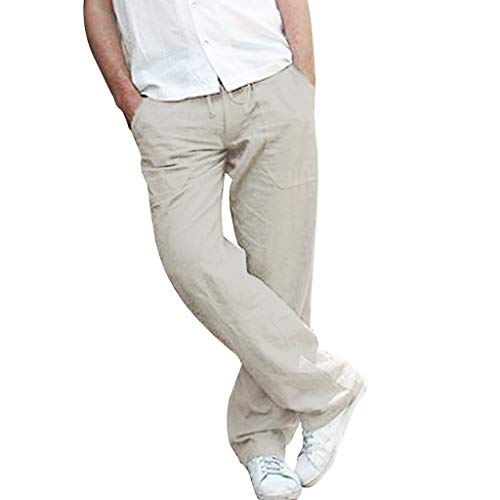 Herren Leichte Sommerhose Musselin Luftig Freizeithose Bequeme Freizeit Herrenhose Männer Lockere Mit Gummizug Leichte Regular Fit Jungen Haushose Sommerhose Jogginghose Strandhose von Soupliebe