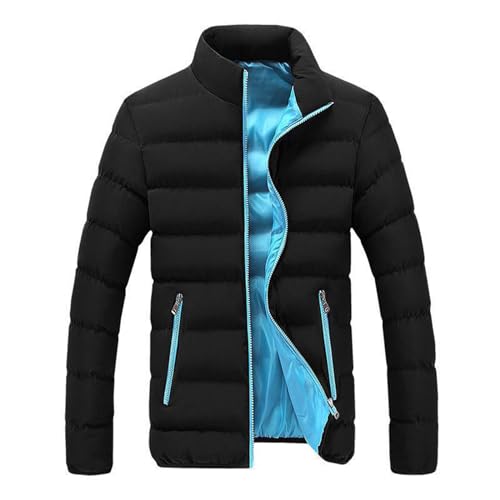 Jacke Herren Winter Reißverschluss Ohne Kapuze Jacket Daunenjacke Gefüttert Warm Puffer Jacke Steppjacke Winter Verdickte Parka Winterjacke von Soupliebe