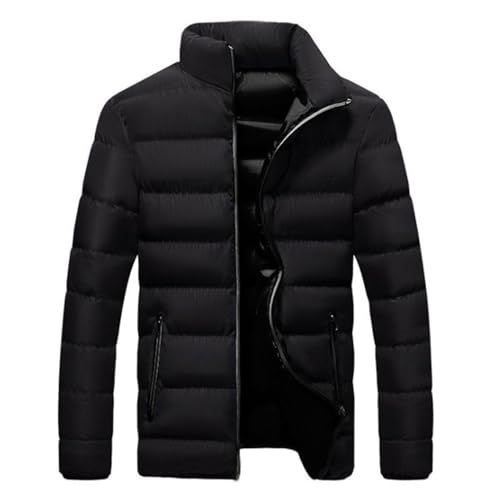 Jacke Herren Winter Reißverschluss Ohne Kapuze Jacket Daunenjacke Gefüttert Warm Puffer Jacke Steppjacke Winter Verdickte Parka Winterjacke von Soupliebe