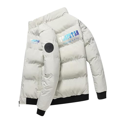 Jacke Herren Winter Man Verdickte Mit Taschen Daunenjacke Parka Drucken Puffer Winter Übergangsjacke Steppjacke Mit Stehkragen Reißverschluss Jacket Jacke von Soupliebe