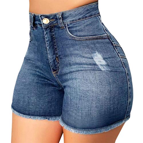 Jeans Shorts Damen Knielang Zerrissen Sommer Sexy Frauen Kurze Hose Denim Stretch Grosse Grössen Mode Casual Lose Jeansshorts Bermuda Übergröße Strandshorts Hotpants von Soupliebe