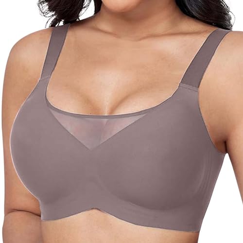 Modisch Mesh BH Damen Ohne Bügel Nahtloser BH Atmungsaktiv Bralette Damen Minimizer BHS T Shirt Schlaf BH von Soupliebe