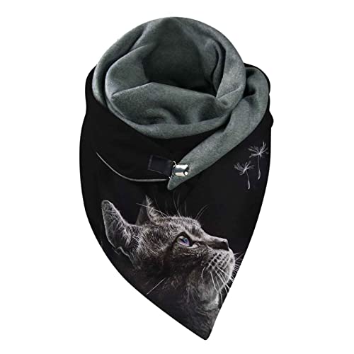 Musselin Schal Damen Mit Knopf Mädchen Scarf Palestinian Scarf Kaschmir Baumwolle Schwarz Schals Schal Muster Wolle Zwillingsherz Alpaka Schal Halstuch von Soupliebe