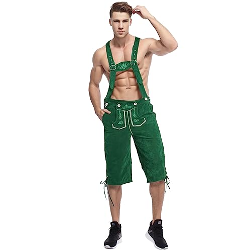 Premium Leder-Kniebundhose für Herren - Elegante Trachtenhose Lange Trachten Lederhose mit Träger für Männer - Oktoberfest Hose - Designer Lederhosen Für Herren Echtledertrachtenhose Feierlichkeiten von Soupliebe