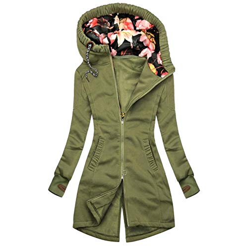 Softshelljacke Damen Softshelljacke Lang Jacke Outdoor Mit Taschen Softshellmantel Reißverschluss Parka Winterjacke Elegantes Mit Kapuze Zip Hoodies Women Leicht Übergangsjacke von Soupliebe