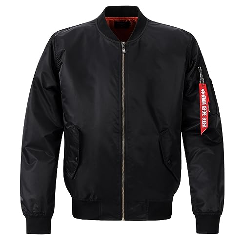 Soupliebe Bomberjacke Herren Winter Innentasche Casual Motorradjacke Jacke Freizeit Dünne Mit Taschen Lederjacke Fliegerjacke Winddichte Leichte Mit Taschen Pilotenjacke Bomberjacke von Soupliebe