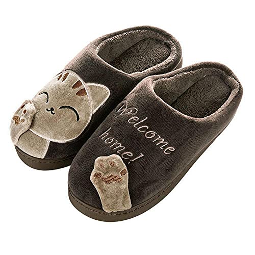 Soupliebe Hausschuhe Für Damen Herren Warme Plüsch Pantoffeln: Herbst Und Winter Weiche Kuschelige Home Rutschfeste Slippers Unisex Paare Bequeme Memory Foam Slippers Indoor Winterschuhe H1 von Soupliebe