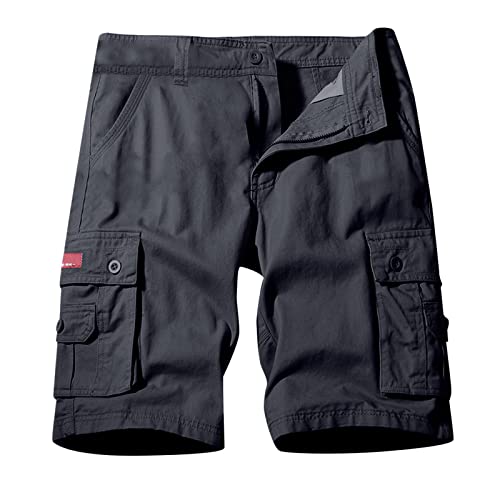 Soupliebe Sporthose Herren Kurz Stretch Leinen Shorts Vintage Jungen Herrenshorts Baumwoll Sporthosen Hose Ripstop Kurze Trainingshose Bundeswehr Outfit Shorts Cargo Shorts Herrenhose von Soupliebe