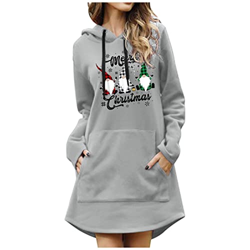 Soupliebe Weihnachtskleid Damen Weihnachten Sweatshirt Winter Langarmshirt Weihnachtspullover mit Komisch gedruckt Xmas Outfit von Soupliebe