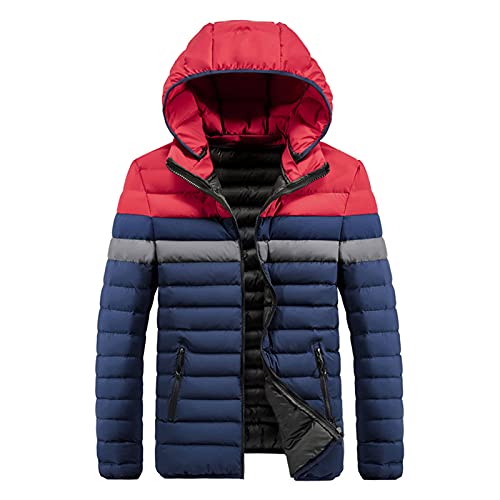 Steppjacke Herren Leicht Übergangsjacke mit Abnehmbare kapuze Winter warm Winterjacke Kann beidseitig getragen werden Jacke von Soupliebe