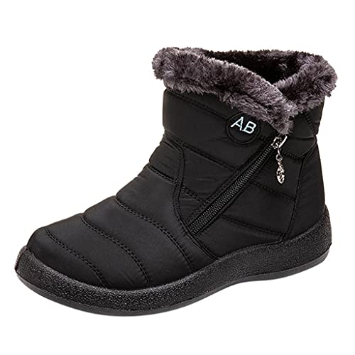 Winterboots Damen Gefüttert Wasserdichte Warm Winterschuhe Schneestiefel Winterstiefel Flache rutschfest Bequem Leichte Thermostiefel Damenstiefel Winter Kurzschaft Stiefel Boots Schuhe von Soupliebe