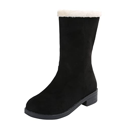 Winterstiefel Damen Schneestiefel Plus Samt Winterschuhe Winter Wasserdicht Stiefeletten Flach Winterstiefel Halbstiefel Warm Gefütterte Stiefel Bequeme Superfit Winterschuhe von Soupliebe