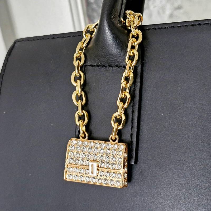 Funkelnde Strass & Gold Satchel Geldbörse Handtasche Charme von SourceJewellery