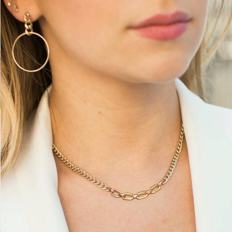 Quelle Dual Kette Halskette 18 Karat Vergoldet Panzerkette Mit Paperclip Quelle Dual Kette Halskette 18 Karat Vergoldet Panzerkette Mit Paperclip von SourceJewellery