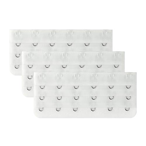 sourcing map 3Stk Damen 3 Zeile 6 Hooks regelbar Büstenhalter Augen Band Gurt Extender Weiß 3 Rows 5 Hooks 5 Pcs von uxcell