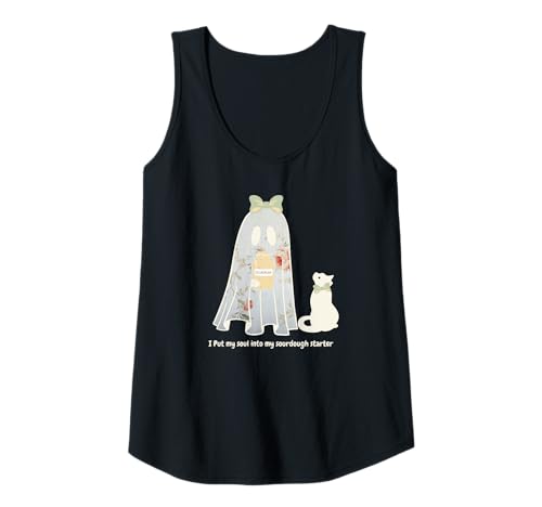 Damen Cute Ghost Bread Era Ich stecke Meine Seele in Meinen Sauerteig-Starter Tank Top von Sourdough Ghost Shirts by Southerngal