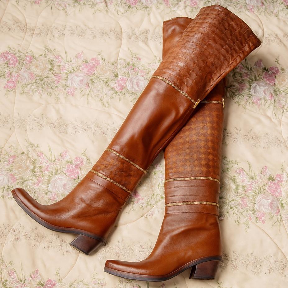 Vintage Dirk Bikkembergs Braune Leder Overknee Stiefel | Eu 39.5 Vintage Dirk Bikkembergs Braune Leder Overknee Stiefel | Eu 39.5 von SousVintageShop