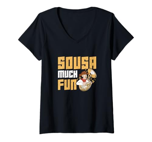 Damen Sousa Lustiges Sousaphon-Instrument für Sousaphonisten T-Shirt mit V-Ausschnitt Damen Sousa Lustiges Sousaphon-Instrument für Sousaphonisten T-Shirt mit V-Ausschnitt von Sousa Squad Supply