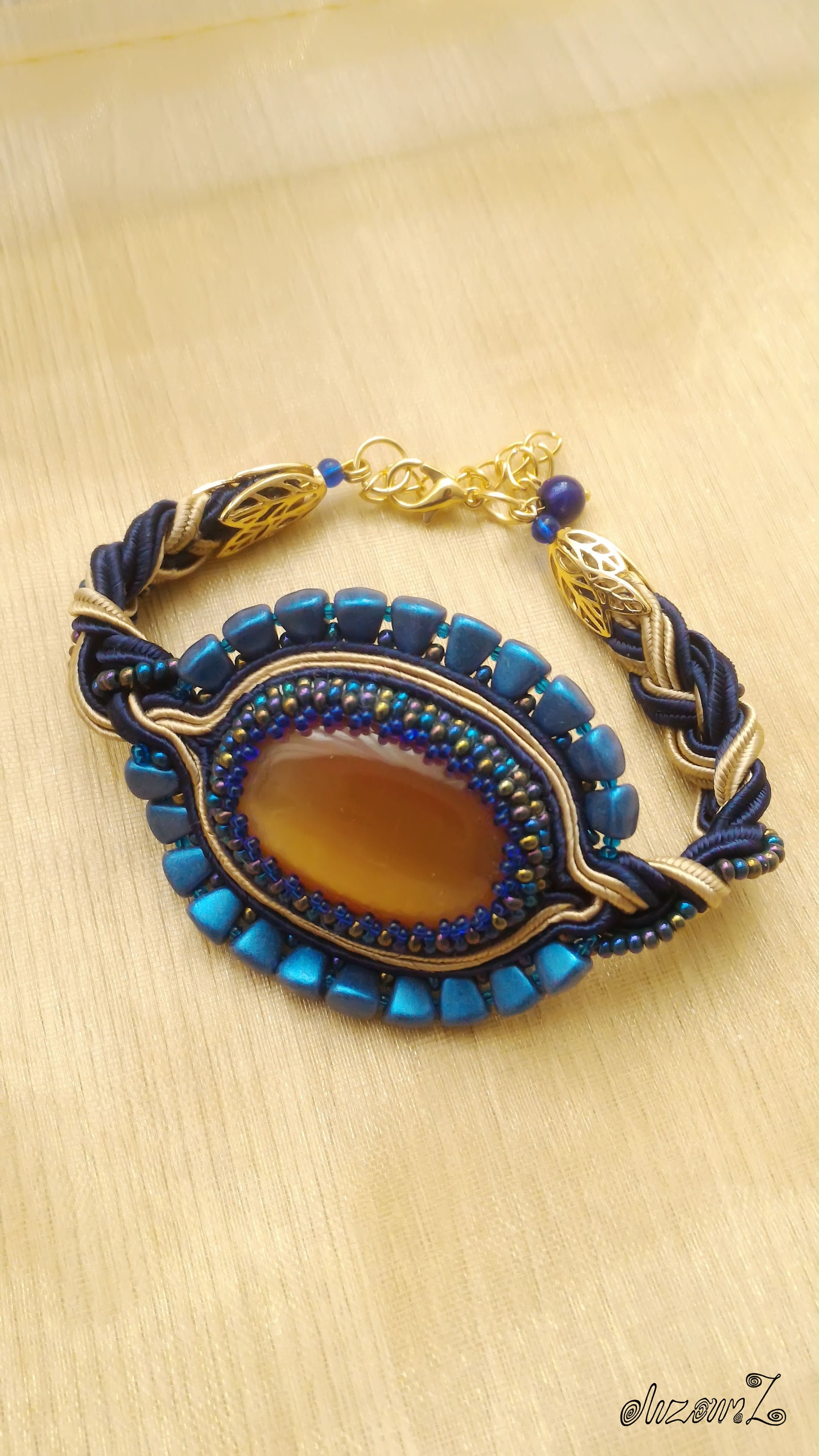 Sonniges Soutache Armband, Katzenaugen-stein. Geschenk Für Sie, Handgemacht Sonniges Soutache Armband, Katzenaugen-stein. Geschenk Für Sie, Handgemacht von SoutacheWorldShop