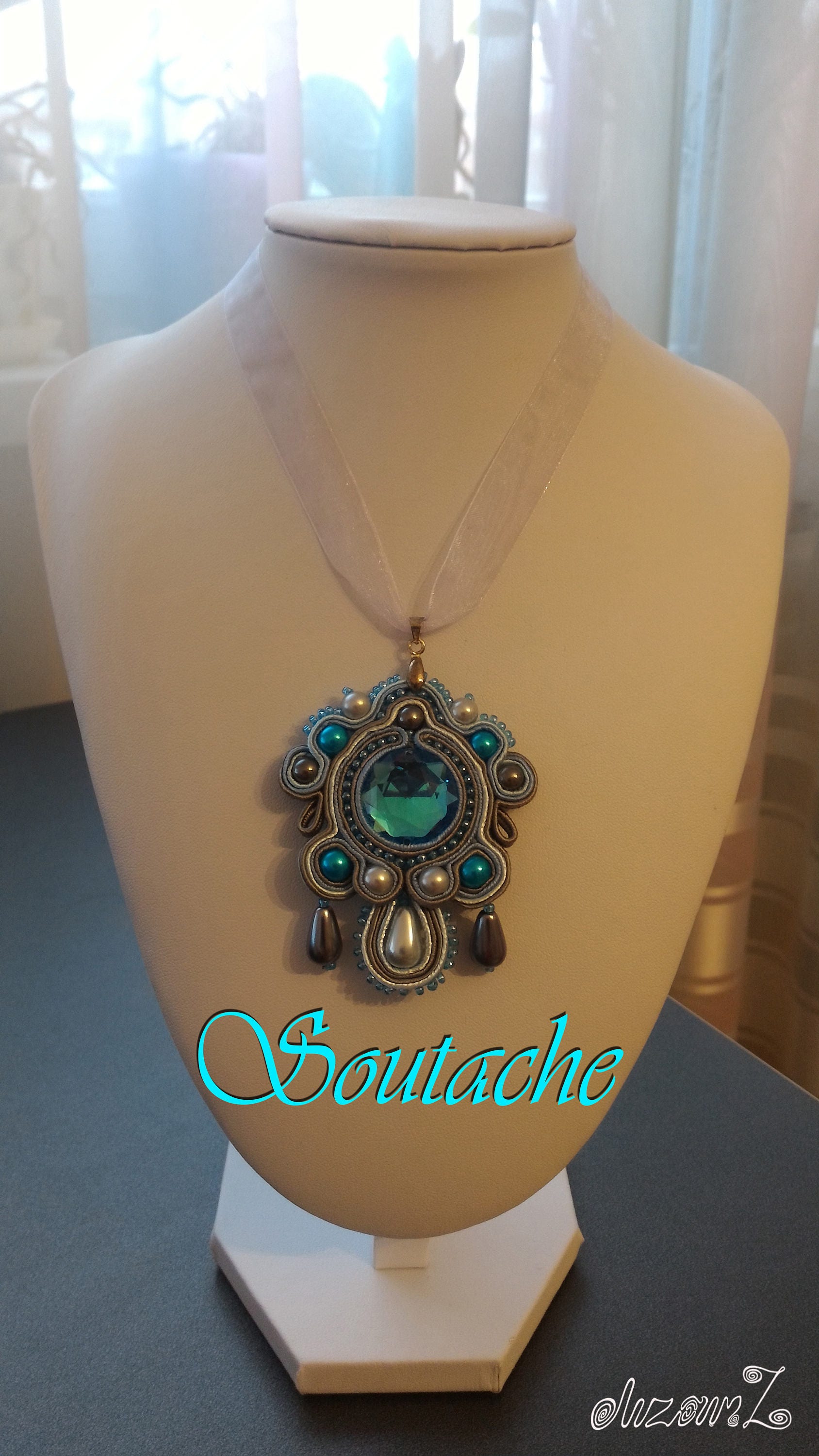 Soutache Anhänger "Ost", Schöne Blaue Und Graue Farben Soutache Anhänger "Ost", Schöne Blaue Und Graue Farben von SoutacheWorldShop
